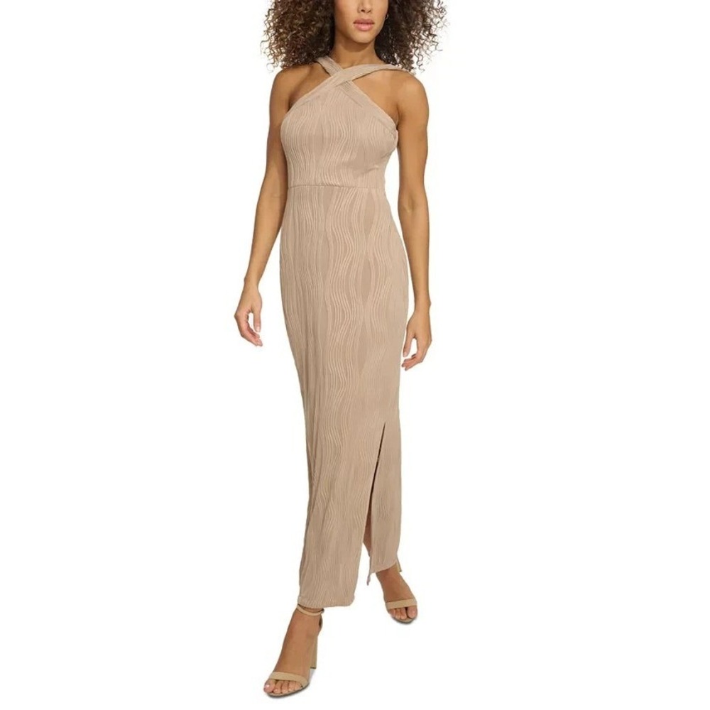 Siena Taupe Ribbed‎ Maxi Dress Size 16